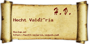 Hecht Valéria névjegykártya